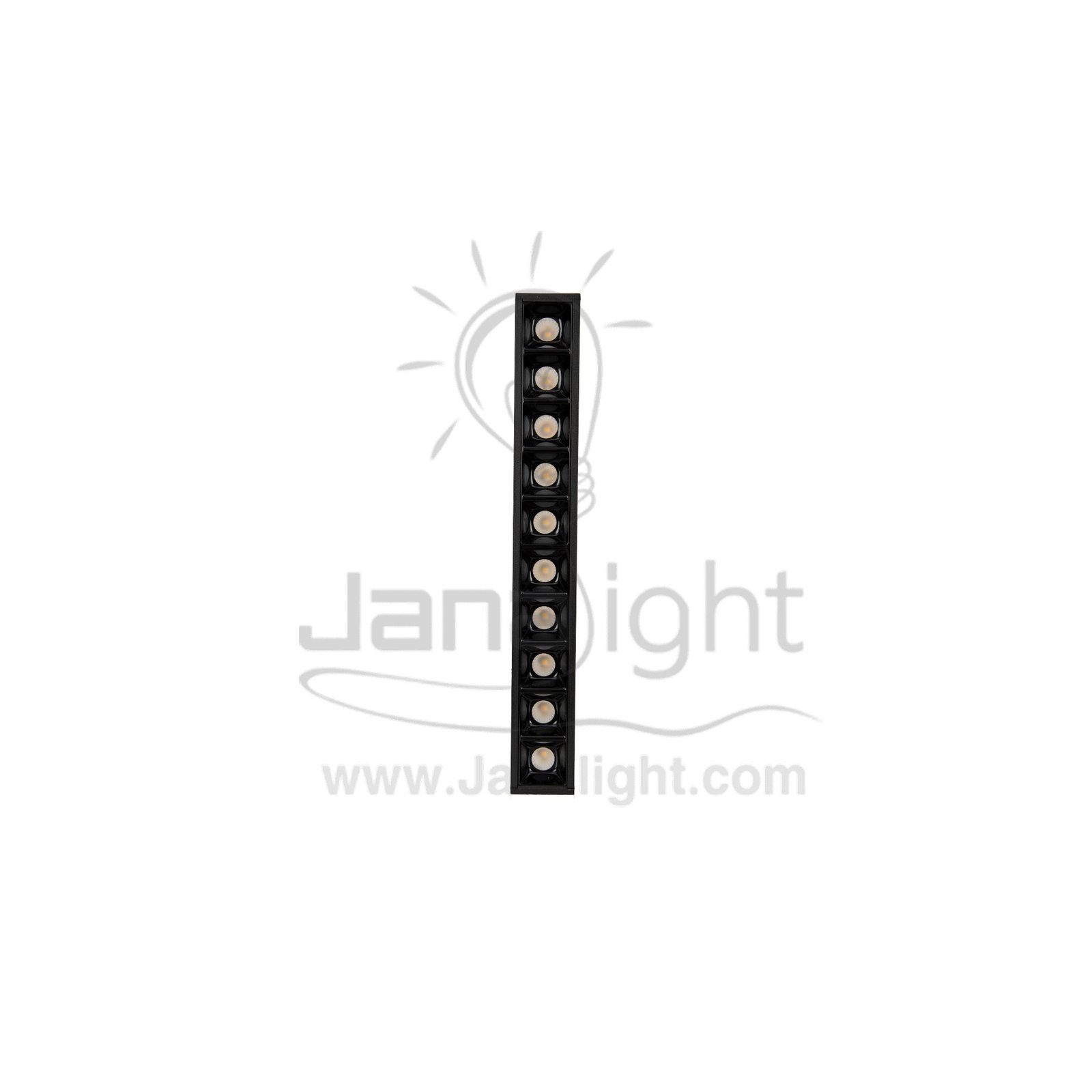 سبوت لايت سلندر لينر اسود مستطيل 10وات 10عدسة كول وش 27سم ب 3.5سم STAG03 11 Cylinder linear black 10w cool